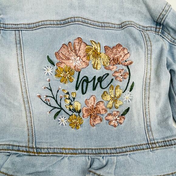 NWT Deux par Deux Size 10 Jean Jacket with Embroidery - Picture 5 of 6